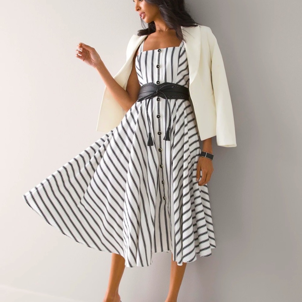 Button front fit and flare Sundress